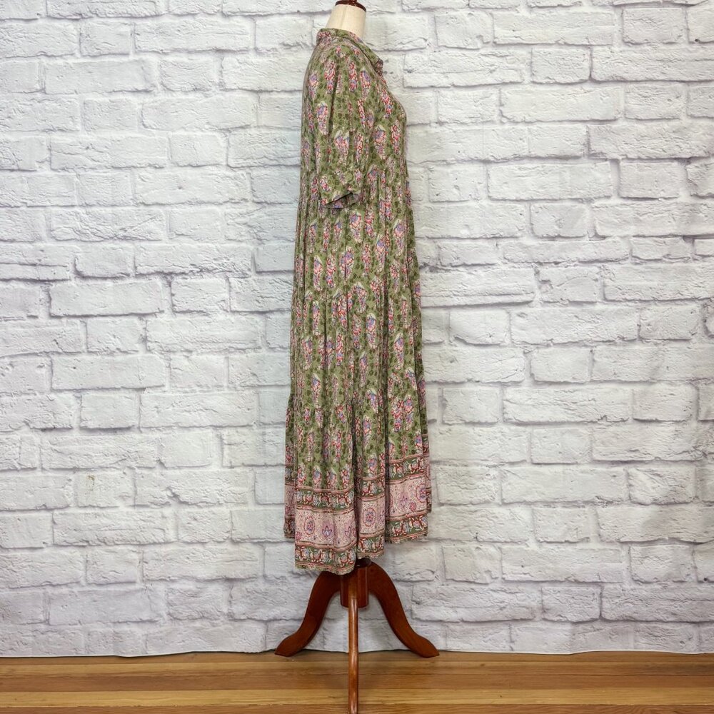 Natural Life Green Floral Midi Dress - Picture 3 of 6